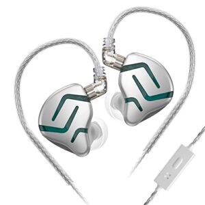 kz zes electrostatic dynamic hybrid technology 3.5 mm earphones wired earphones with microphone iem bass earbuds in ear headset zes kz iem (with mic)