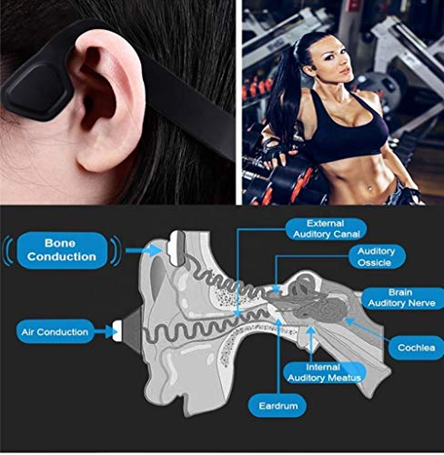 QT S Bone Conduction Headphones Bluetooth with Mic Titanium Lightweight Open-Ear Wireless Stereo Music IP65 Water & Sweat Resistant Answer Phone Call for Running Hiking Driving Bicycling Earphone