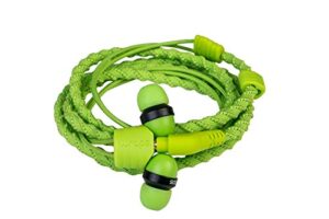 wraps wearable braided wristband headphone earbuds, classic green (wrapscgrn-v5)