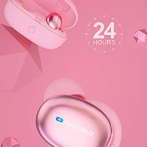 1MORE Stylish True Wireless in-Ear Headphones - Bluetooth - 6.5 Hours of Battery - 15-Minute Quick Charge for 3 Hours of Use – Portable Charging Headphone Case Included - Pink (Renewed)