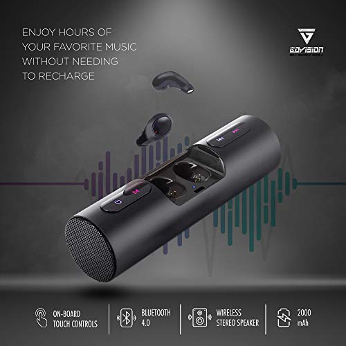 Wireless Earbuds Bluetooth Speaker with Best IPX5 Waterproof EDR Dual Connection 2000mAh Charging Case for Home Portable Sports Gifts Outdoor Travel Cars