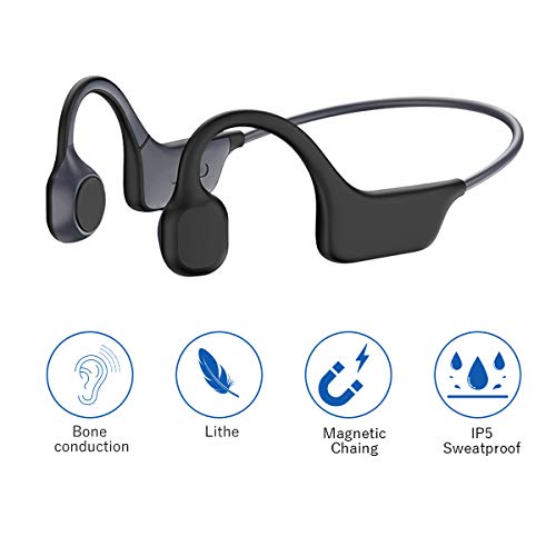 Bone Conduction Headphones, Open-Ear Wireless Sports Headsets Bluetooth 5.0 Light Weight Bone Conduction Headphones for Sports.