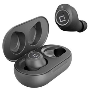 wireless v5 bluetooth earbuds compatible with microsoft surface pro 7 with charging case for in ear headphones. (v5.0 black)