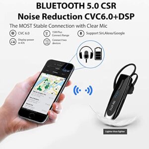 TEK STYZ Headset Compatible with OnePlus Nord N300 in Ear Bluetooth 5.0 Wireless Earpiece, IPX3 Waterproof, Dual Microphones, Noise Reduction (Black/Silver)