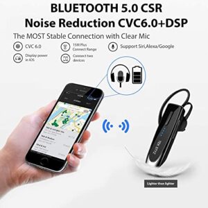 VOLT+ TEK STYZ Headset Compatible with ZTE Nubia Z50 in Ear Bluetooth 5.0 Wireless Earpiece, IPX3 Waterproof, Dual Microphones, Noise Reduction (Black/Silver)