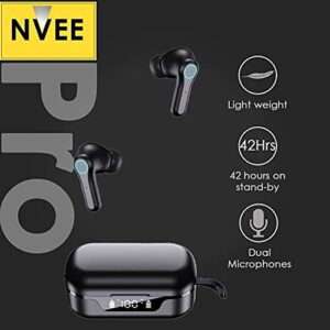 Azpen NVEE Pro Upgraded True Wireless with Enhanced Sound Quality and Deeper Bass, Sweat Proof and Waterproof with Active Noise Cancelation and Super Clear Call Quality
