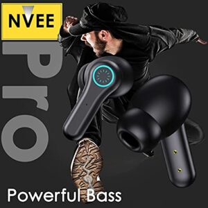 Azpen NVEE Pro Upgraded True Wireless with Enhanced Sound Quality and Deeper Bass, Sweat Proof and Waterproof with Active Noise Cancelation and Super Clear Call Quality