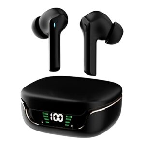 soonic music buds, gaming wireless noise cancelling earbuds, compatible with apple android, built-in microphone, sweat resistant waterproof earphones, bluetooth 5.3 dual mode headphones (black)