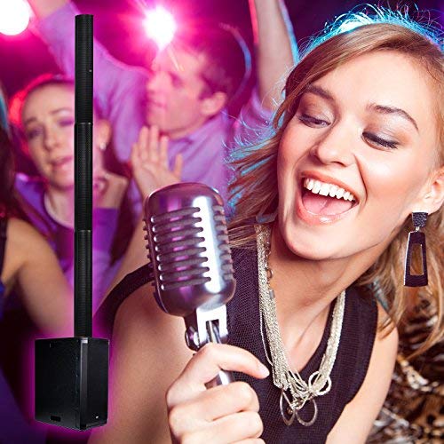 EMB 10BT PK1 1500W Tower Bluetooth All-in-One Linear Array PA Portable Linkable Speaker - Perfect for Home/Karaoke/Birthday/DJ Party/Meeting/Camp/Jobsite/Construction