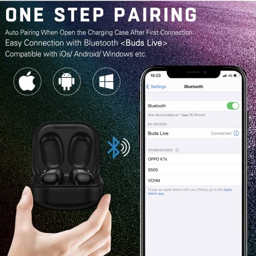 Urbanx Street Buds Live True Wireless Earbud Headphones for Samsung Galaxy J7 Prime 2 - Wireless Earbuds w/Active Noise Cancelling - Black (US Version with Warranty)