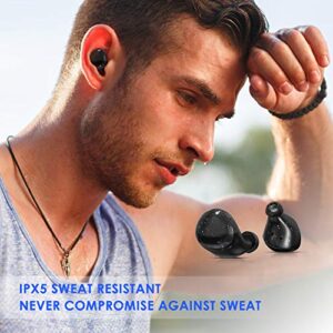 GIM Wireless Sport Earbuds with Charging Case,True Mini Wireless Earbuds with IPX5 Waterproof Built in Mic Headset Compatible iOS Android Smartphone.