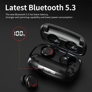 TUMWOVE Wireless Earbuds Bluetooth Earbuds Headphones with LED Charging Case Low Latency Bluetooth 5.0 3D Stereo Sound IPX7 Waterproof 2000mAh Battery Deep Bass Sound 90H Playtime for Android iOS