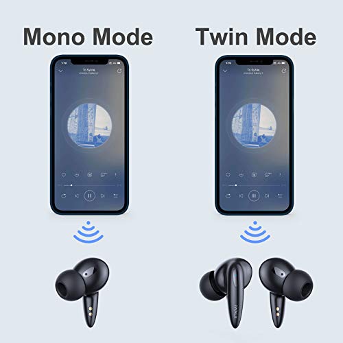 iWALK AmourDuo PlusWireless Earbuds Compatible with iPhone, Bluetooth Earbuds with Charging Case 10mm Drivers Deep Bass & Clear Mids Highs,20H Playtime Mono & Twin Modes Touch Control Compact & 4g