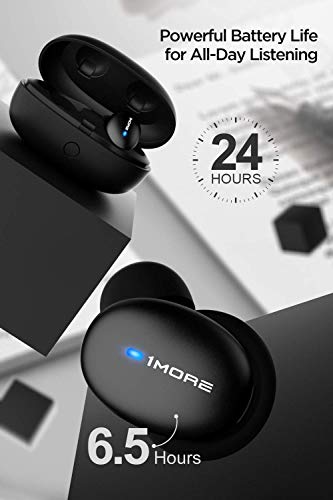 1MORE Stylish True Wireless Earbuds, Bluetooth 5.0, 24-Hour Playtime, Stereo In-Ear Headphones with Charging Case, Built-in Microphone, Alternate Pairing Mode (Renewed)
