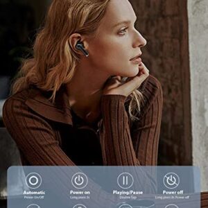 YHT Bluetooth 5.2 Wireless Earbuds, Clear Call Noise Cancelling with 4 Microphones Wireless in Ear Headphones, LED Power Display HiFi Stereo Sound Earphones Compatible for iPhone Android, Black