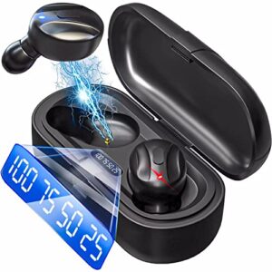 lady house wireless earbuds bluetooth 5.0 headphones,in-ear earphones with 350mah charging case and led display built-in mic for sports, workout, gym, dark, xg13