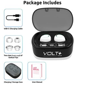 VOLT PLUS TECH Wireless Bluetooth Earbuds for iPhone 14/14Pro/14Pro Max/13/13Pro/13Pro Max/12 Pro/Pro Max /11 Pro/Pro Max/F9 TWS 10,2000mAh Charging case,8D Bass,IPX3 Touch Waterproof/Noise Reduction