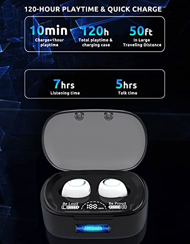 VOLT PLUS TECH Wireless Bluetooth Earbuds for iPhone 14/14Pro/14Pro Max/13/13Pro/13Pro Max/12 Pro/Pro Max /11 Pro/Pro Max/F9 TWS 10,2000mAh Charging case,8D Bass,IPX3 Touch Waterproof/Noise Reduction