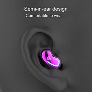 Heave TWS in-Ear Headphones Wireless Earbuds,Bluetooth 5.0 Noise Reduction Headset with Mic 3D Stereo Headset for Sport Running Purple