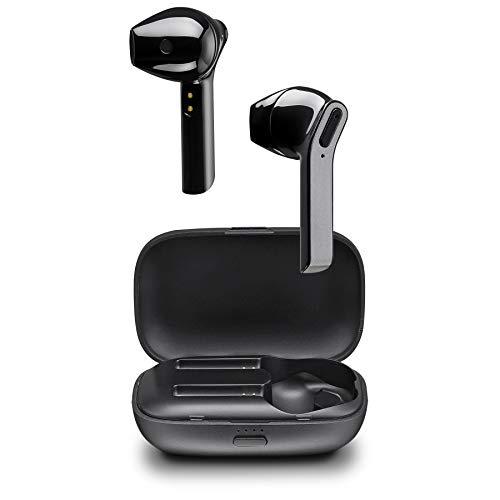 iLive IAEBT449B Truly Wireless Bluetooth Earbuds, Charging Case, Sweatproof, Black