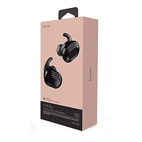 NUARL N10 Plus Active Noise Canceling Completely Wireless Earphones Earbuds Multi-Point Support Bluetooth5.2 7hr Playback aptX AAC with HDSS IPX4 N10PLUS-PB(Piano Black)