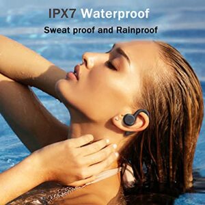 Green Wireless Earbuds with Earhooks IPX7 Waterproof Running Sport in Ear Headphones Noise Cancelling Earphones Bluetooth Ear Buds Workout Deep Bass Headset TWS Stereo Built-in Mic for Android iOS