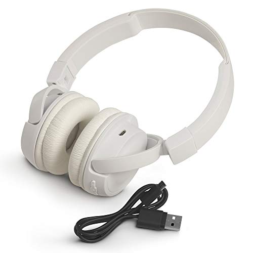 JBL T460BT Extra Bass Wireless On-Ear Headphones with 11 Hours Playtime & Mic - White