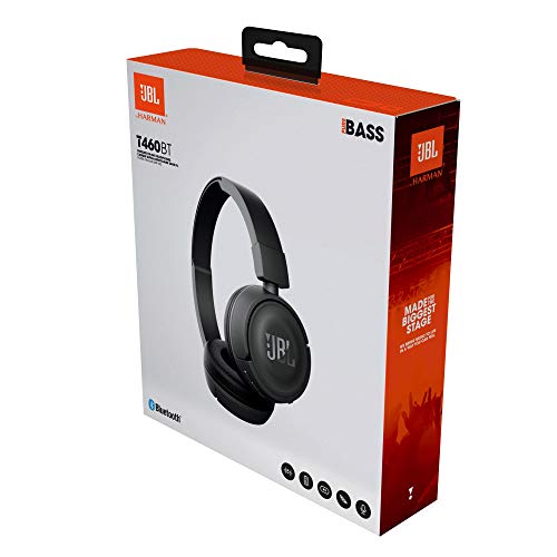 JBL T460BT Extra Bass Wireless On-Ear Headphones with 11 Hours Playtime & Mic - White