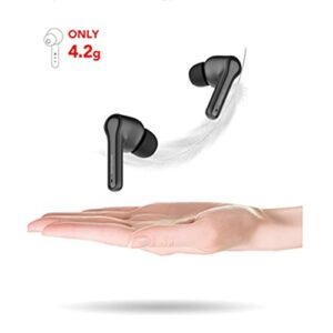 rockmia Ture Wireless in-Ear Earbuds Mini Noise Cancelling Headphones Built-in Mic, Bluetooth 5.0 Headphones Compatible with Apple & Android(Black, T1)