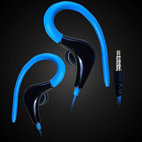 schicj133mm Sell Well Universal Sport Headphone, Running Jogging Earphone, Ergonomic Design HiFi Ultra-Lightweight Ear Hook Stereo Headphone with Mic for Cell Phone Blue