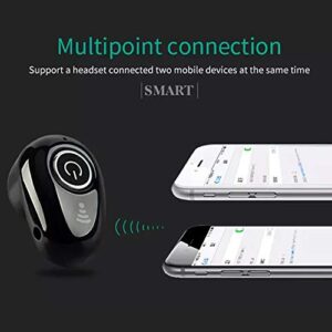 Gilroy Bluetooth Earbud, Single Wireless Earphone, Mini Bluetooth Headset Hands-Free Car Headphone, Bluetooth Earpiece for Smart Phones PC TV Audiobook White