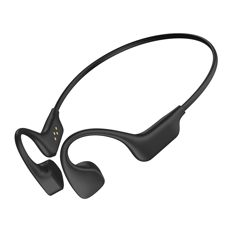 Bone Conduction Headphones Wireless Bluetooth 5.3 for Sports, Swimming, Walking, Running, Music, Travel with Build-in Microphone and Memory Card Space Black