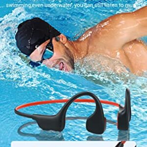 Bone Conduction Headphones Wireless Bluetooth 5.3 for Sports, Swimming, Walking, Running, Music, Travel with Build-in Microphone and Memory Card Space Black