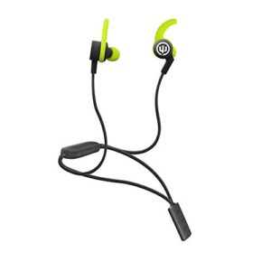 wicked audio shred2 — wireless bluetooth sweat proof earbud — noise isolating wireless earbuds bluetooth headphones, workout and running headphones with microphone and track control — lime freak