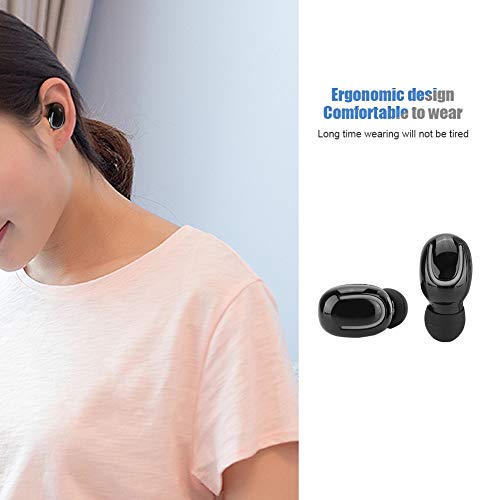 Serounder HBQ-Q32 Wireless Bluetooth 5.0 Earbuds TWS Lightable Headset Stereo Headphone Auto-Pairing with Charging Box for Phone/Tablet(Black)