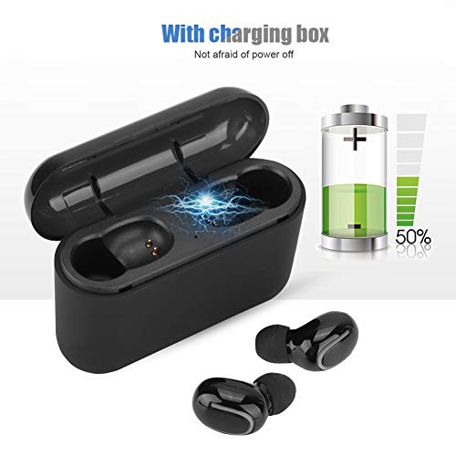 Serounder HBQ-Q32 Wireless Bluetooth 5.0 Earbuds TWS Lightable Headset Stereo Headphone Auto-Pairing with Charging Box for Phone/Tablet(Black)