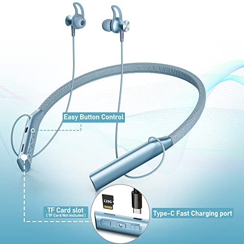 JAKPAK Wireless Earbuds Neckband Bluetooth Headphones for Samsung Galaxy S23, Wireless Headset with Mic 35H Playtime Noise Cancelling HiFi Stereo Deep Bass Magnetic Sport Headsets for iPhone Samsung