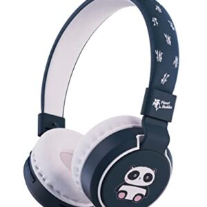 Planet Buddies Cute Panda On-Ear Bluetooth Headphones for Kids | Foldable Wireless Kids Headphones | Kids Headset with Microphone for Tablets and Phones | Child-Safe Volume for School, Music & Calls