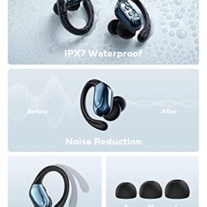 Headphones Wireless Earbuds, Bluetooth Earbuds with Earhooks 100H Playback with Charging Case and Ear Buds Wireless Bluetooth Digital Display, Built-in Noise Cancellation Mic
