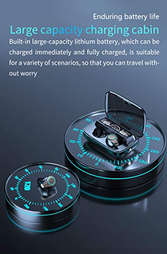 Wireless Earbuds, Bluetooth 5.1 Headphones 180 Hours Playtime Earphones with Microphone, in Ear Headset IPX7 Waterproof Earbuds Noise Cancelling, LCD Display for Sports/Working