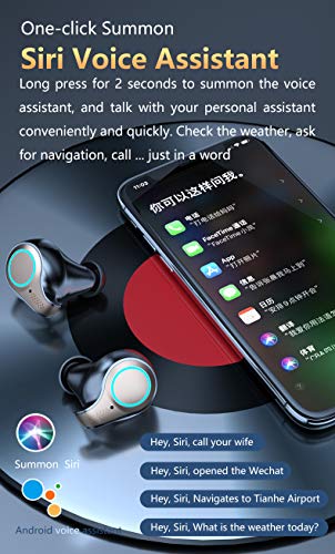 Wireless Earbuds, Bluetooth 5.1 Headphones 180 Hours Playtime Earphones with Microphone, in Ear Headset IPX7 Waterproof Earbuds Noise Cancelling, LCD Display for Sports/Working