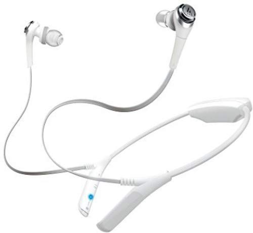 Audio-Technica ATH-CKS550BTWH Solid Bass Bluetooth Wireless In-Ear Headphones with Mic & Control, White