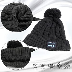 PEATOP Beanie Hats for Men and Women with Wireless Headphone for -Winter Knit Cap with Wireless Headphones Speakers Brown