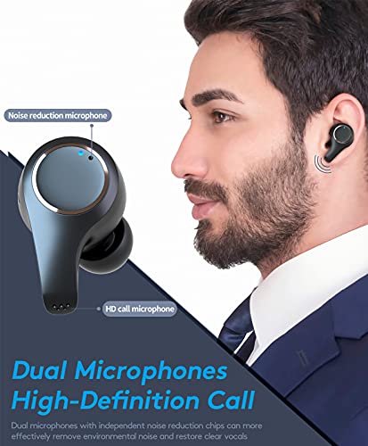 Xmythorig True Wireless Earbuds, Bluetooth 5.0 Headphones with 4-Mics, ENC Noise Cancelling Earphones for Clear Calls, Hi-Fi Stereo in-Ear Headset with Deep Bass, IPX6 Waterproof for Office/Workout