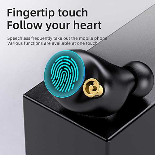 True Wireless Earbuds, Bluetooth 5.2 Headphones Waterproof Earphones in Ear Touch Control with Microphone Headset with Deep Bass Hi-Fi Stereo Sound TWS Earphones Headset for Sport, Work and Running