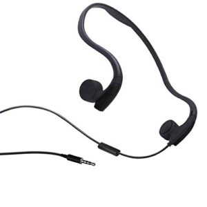 bone conduction headphones, open-ear wired bone conduction outdoor headphones, noise reduction with mic, for running, sports, fitness,black
