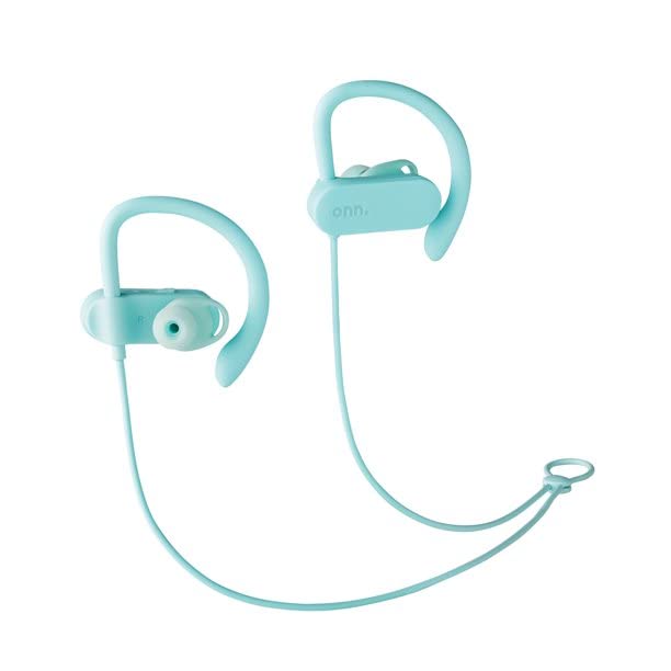 onn. Bluetooth Sports in-Ear Headphones, Aqua (AAAAQU100002891)