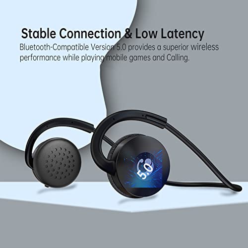 Lahtiwey Wireless Headphones with Boom Microphone,On-Ear Comfortable Protein Earpads HD Stereo Sound Bluetooth Earpones,18 Hrs Battery Clear Calls for Travel,Work and Sports