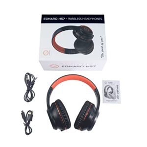 EGNARO HS7 Wireless Headphones, Bluetooth 5.0, Microphone, Color Black