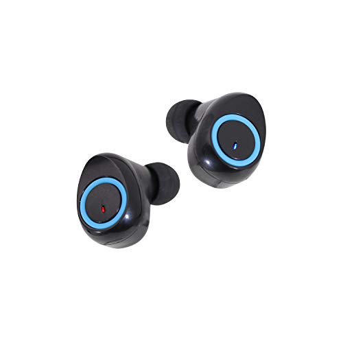 Wireless Gear Bluetooth 5.0 True Wireless Stereo Secure Fit Earbuds with Charging Case, Black/Blue (G0686)